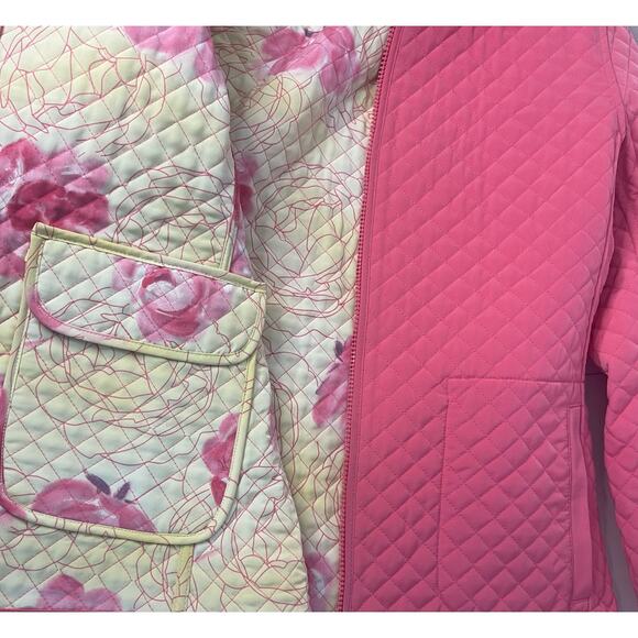 ESPIRIT VTG Quilted Floral Reversible Pink Jacket Sz Small - Picture 7 of 9